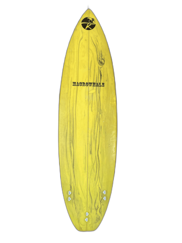 Yellow Macrowhale 6'0" x 18.2" x 2" (back)