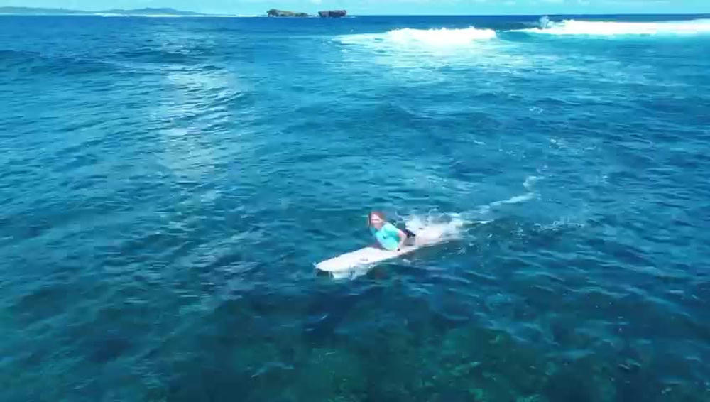 Small clean waves and shallow water in front of General Luna, Siargao