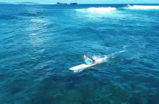 Small clean waves and shallow water in front of General Luna, Siargao